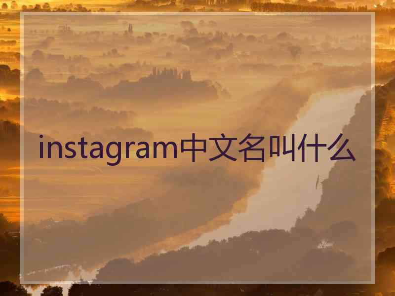 instagram中文名叫什么