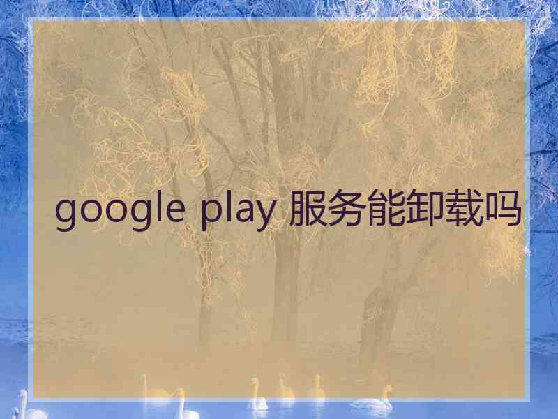 google play 服务能卸载吗