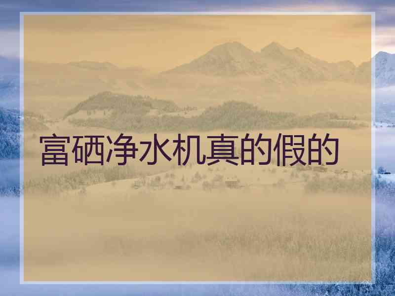 富硒净水机真的假的