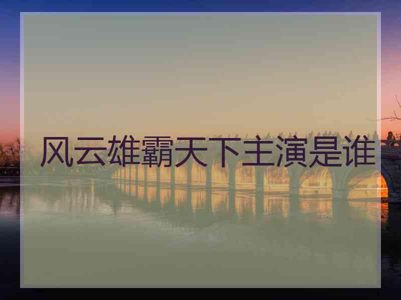 风云雄霸天下主演是谁
