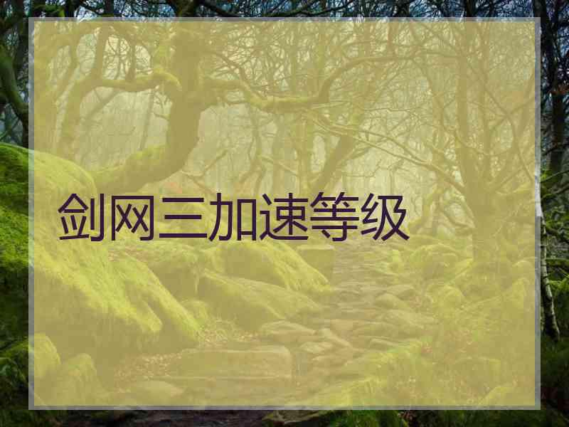 剑网三加速等级