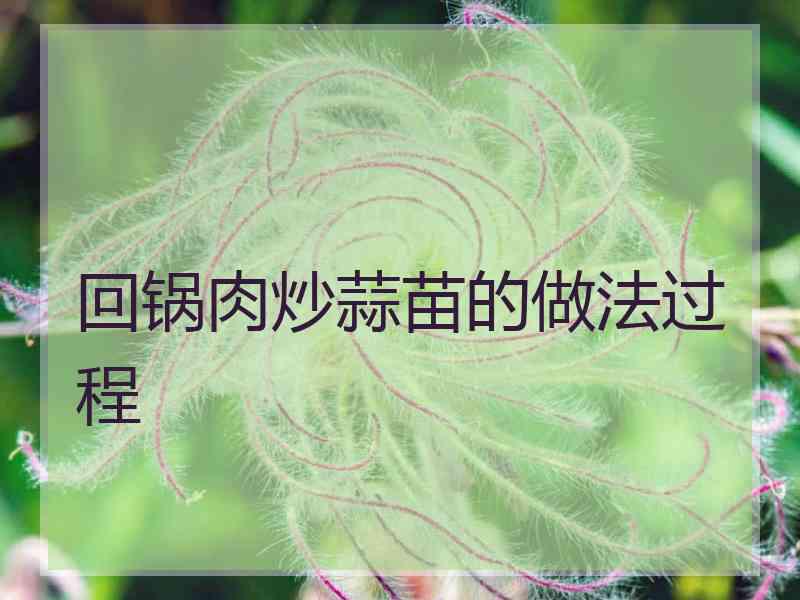 回锅肉炒蒜苗的做法过程
