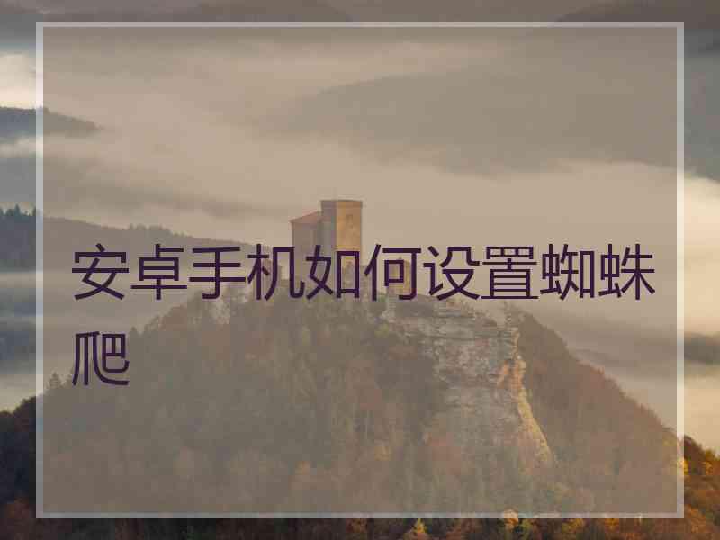 安卓手机如何设置蜘蛛爬
