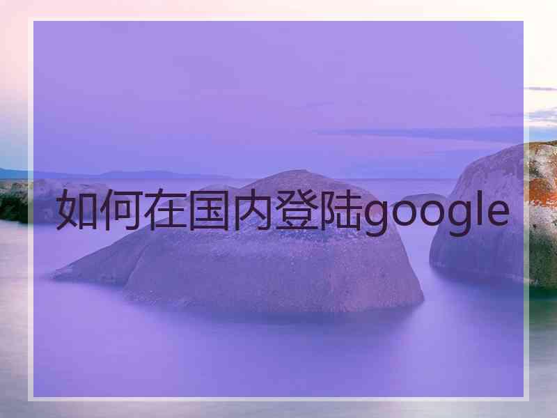 如何在国内登陆google