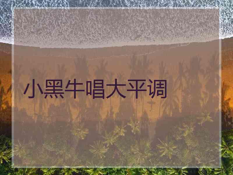 小黑牛唱大平调