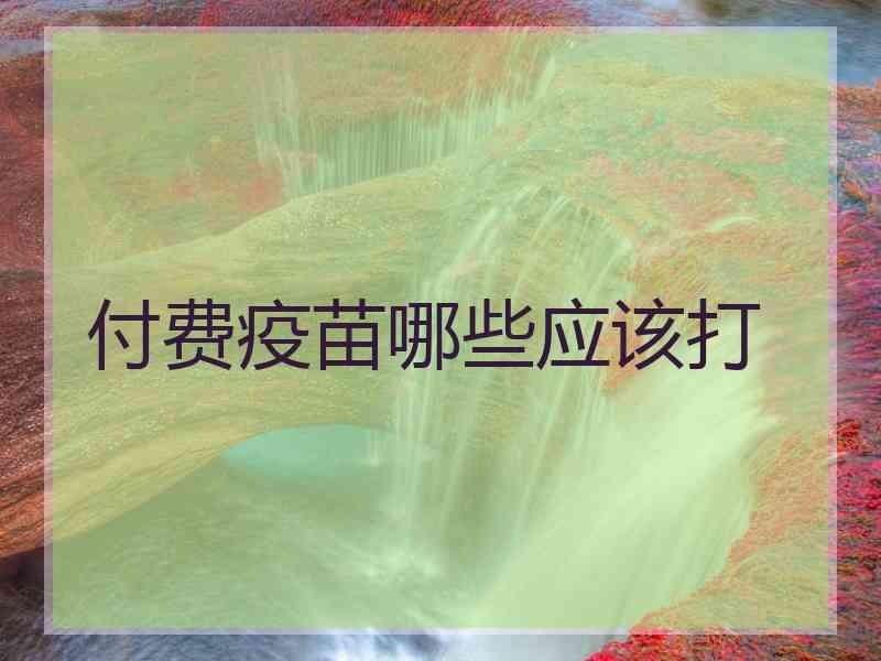 付费疫苗哪些应该打