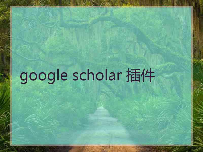 google scholar 插件