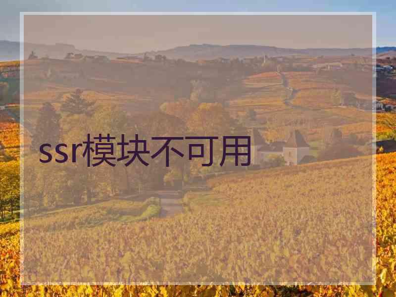ssr模块不可用