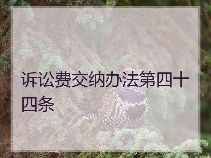 诉讼费交纳办法第四十四条