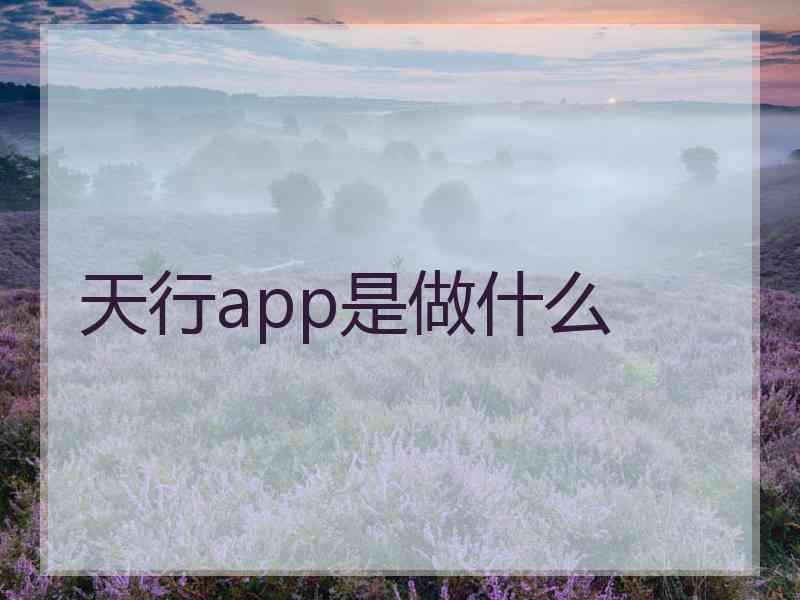 天行app是做什么