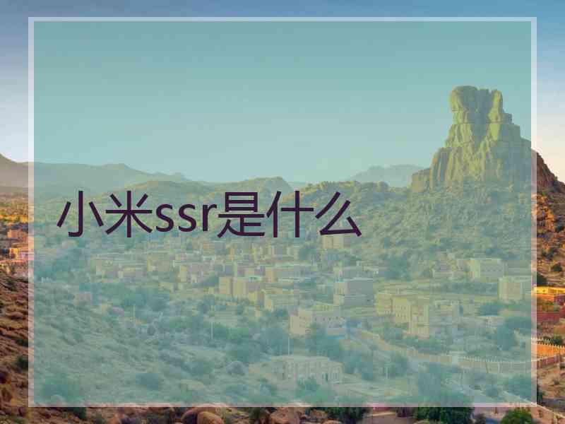 小米ssr是什么