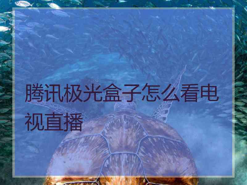 腾讯极光盒子怎么看电视直播