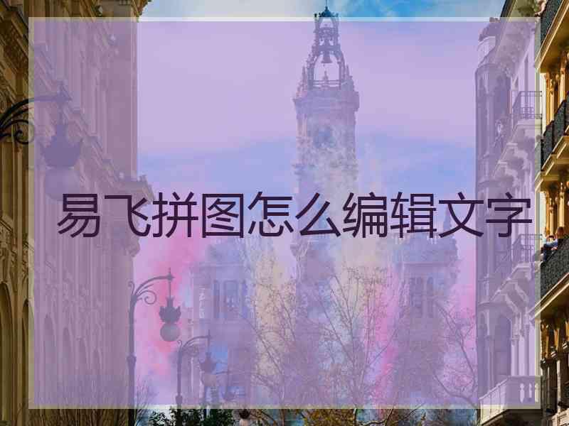 易飞拼图怎么编辑文字