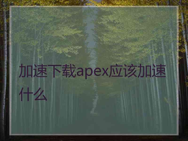 加速下载apex应该加速什么