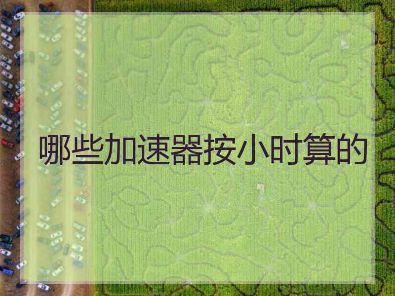 哪些加速器按小时算的