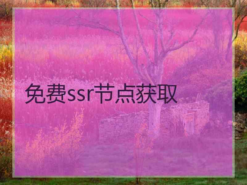 免费ssr节点获取