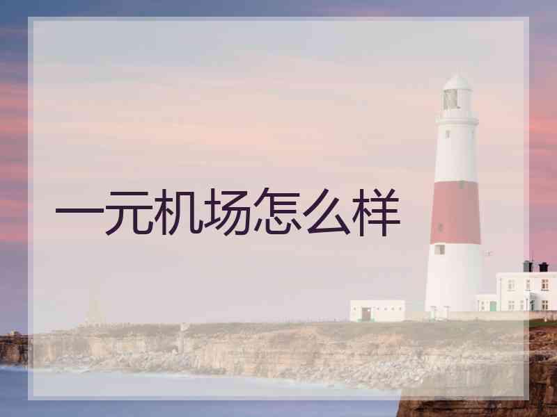一元机场怎么样