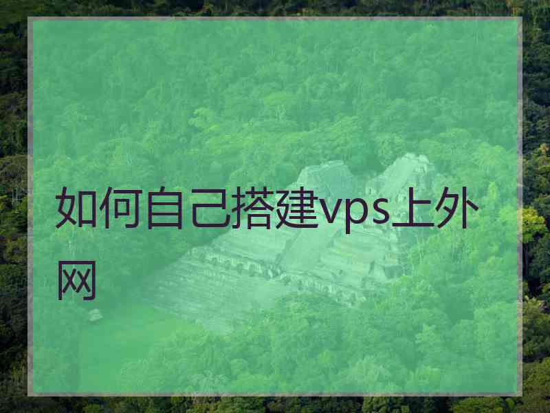 如何自己搭建vps上外网