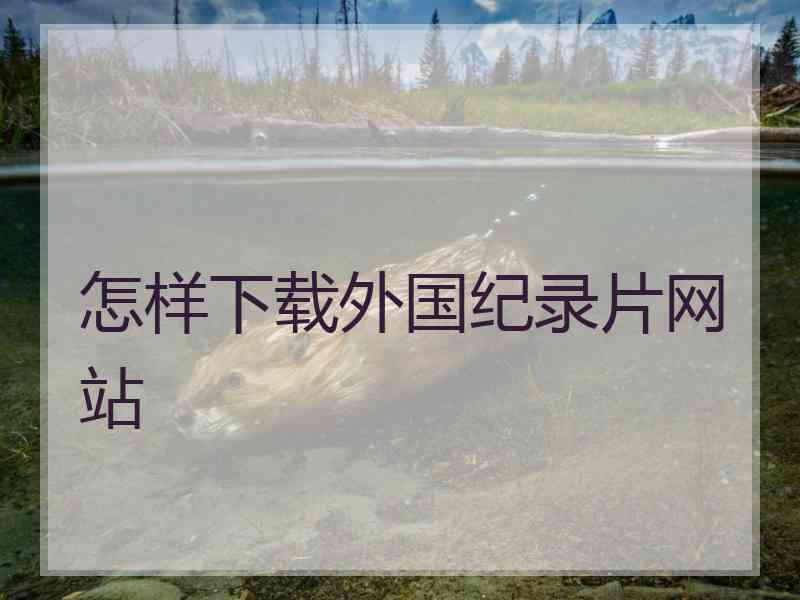 怎样下载外国纪录片网站