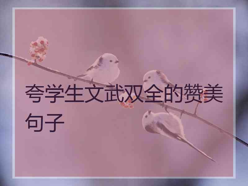 夸学生文武双全的赞美句子