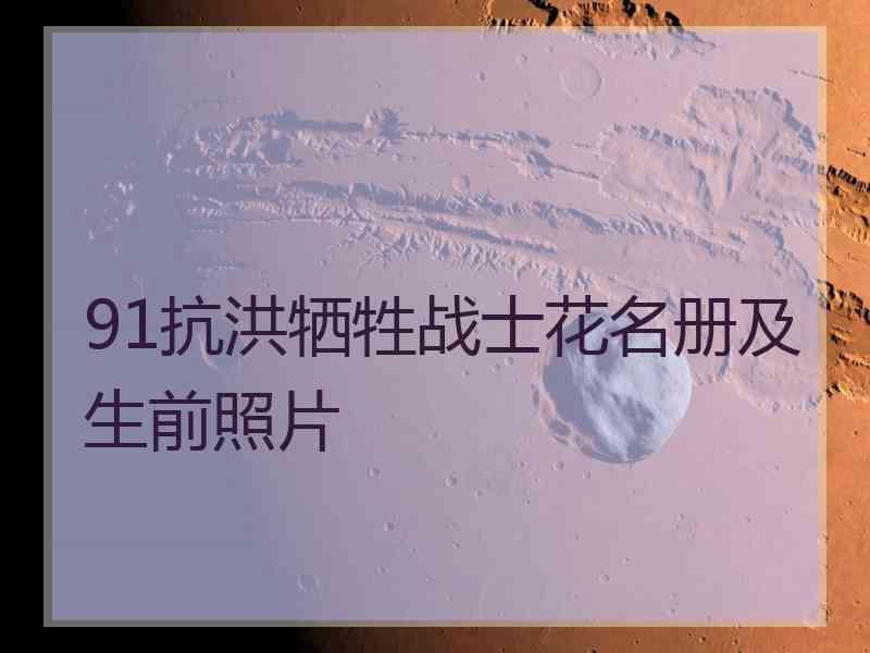 91抗洪牺牲战士花名册及生前照片
