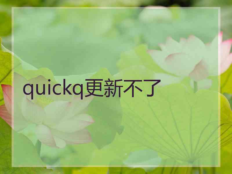 quickq更新不了