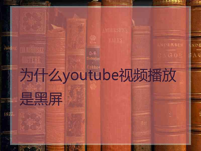 为什么youtube视频播放是黑屏