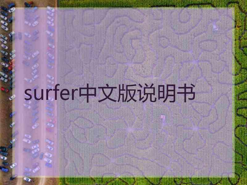 surfer中文版说明书
