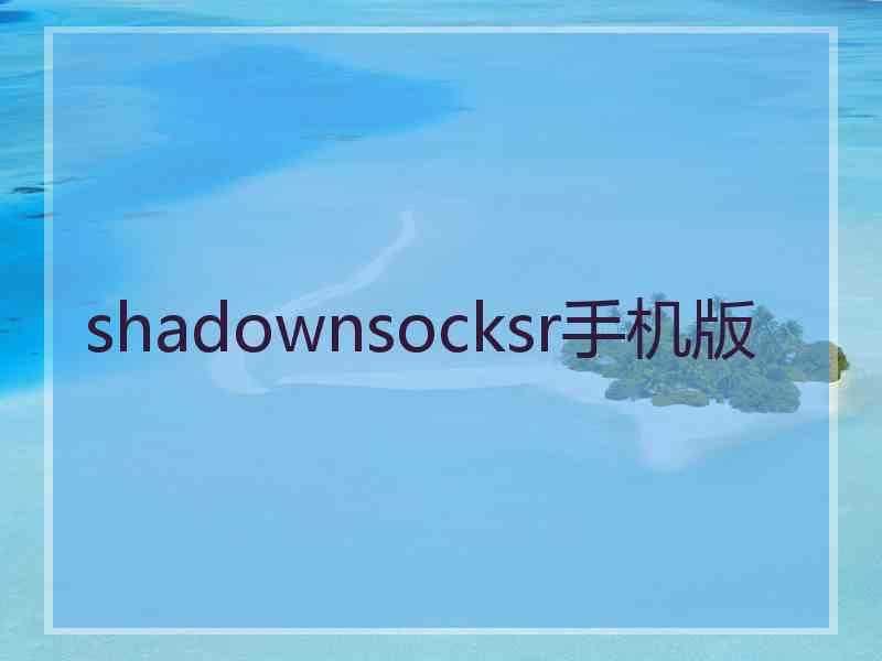 shadownsocksr手机版