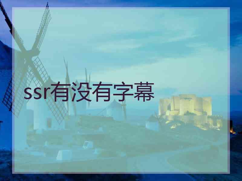 ssr有没有字幕