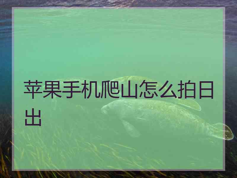 苹果手机爬山怎么拍日出