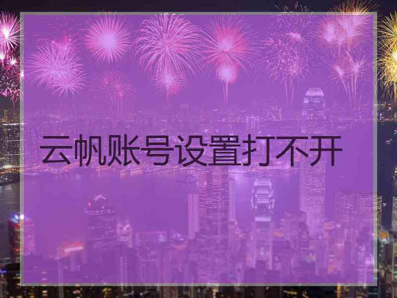 云帆账号设置打不开