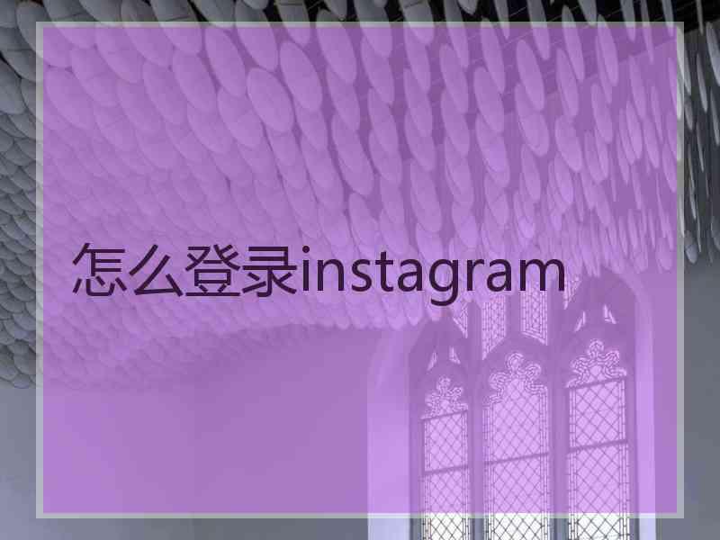 怎么登录instagram