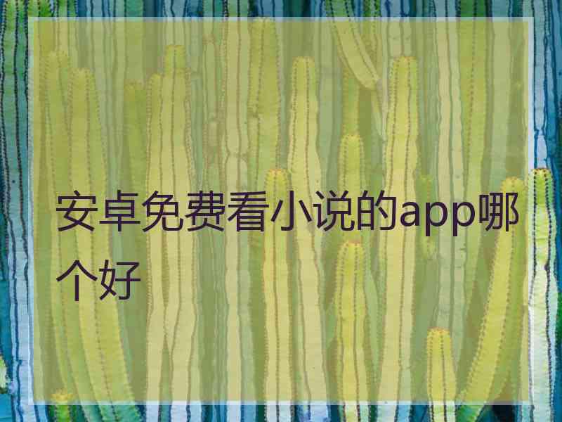 安卓免费看小说的app哪个好
