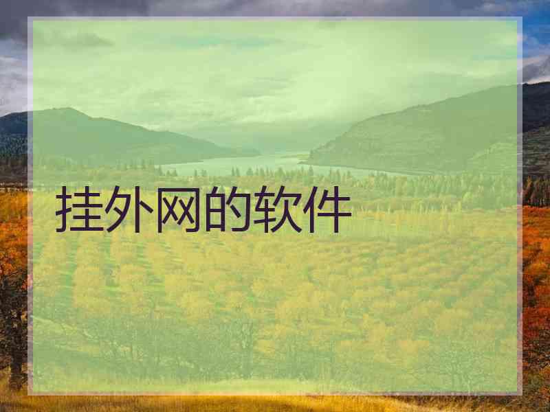 挂外网的软件