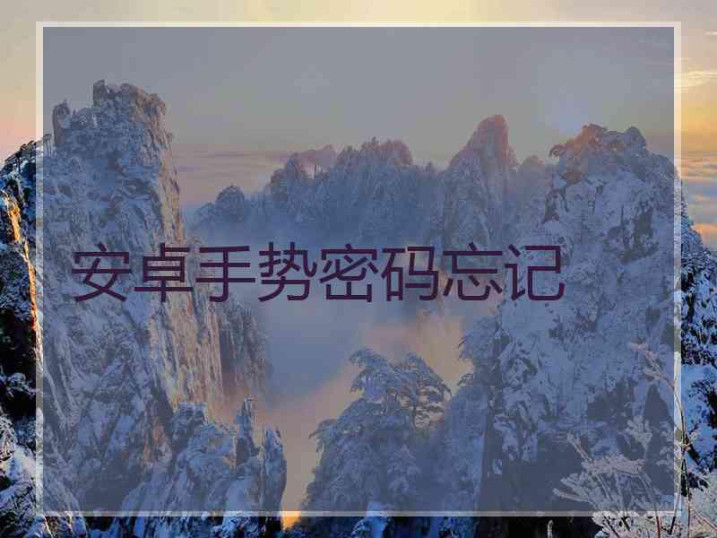 安卓手势密码忘记