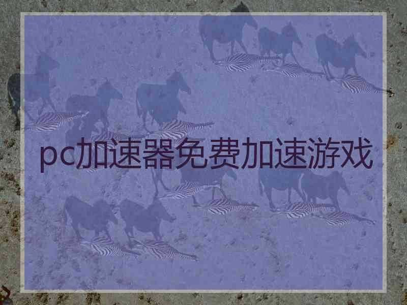 pc加速器免费加速游戏