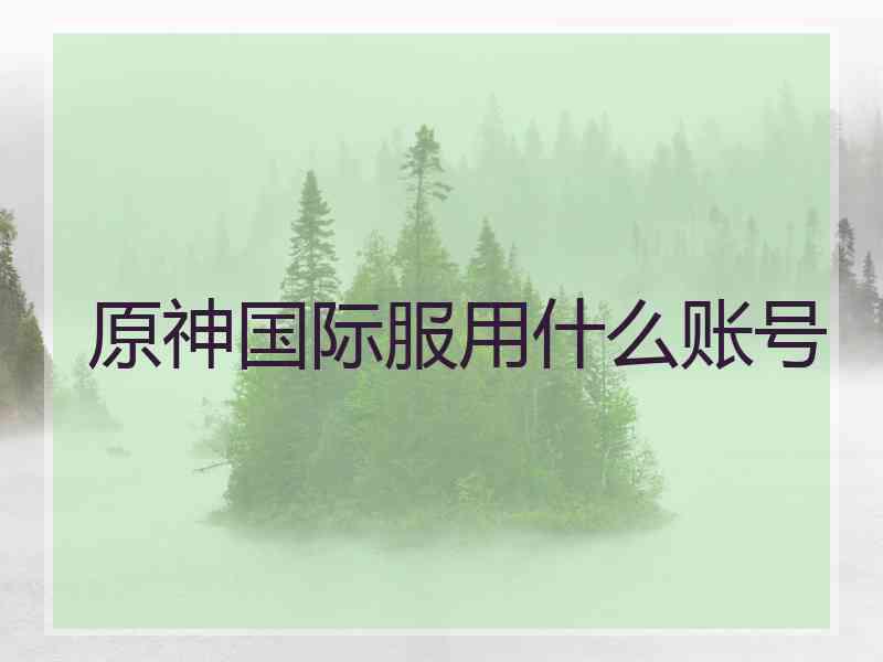 原神国际服用什么账号