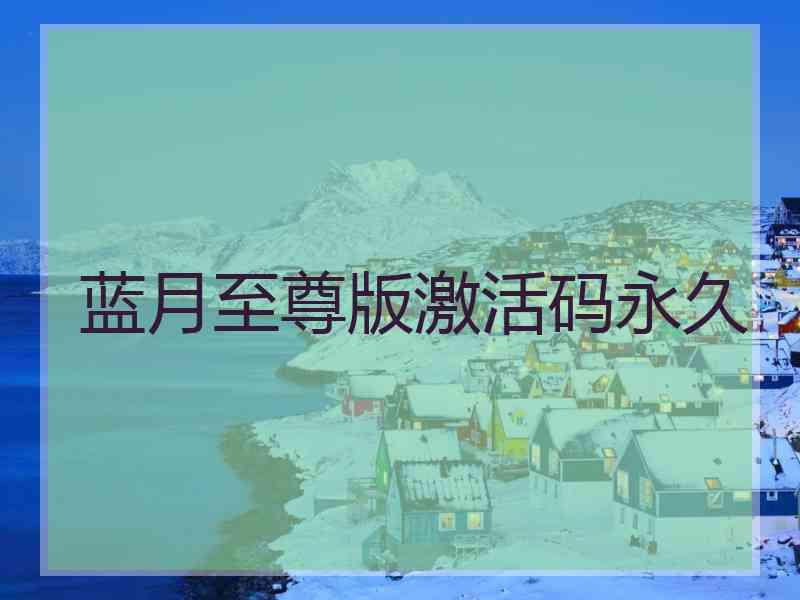 蓝月至尊版激活码永久