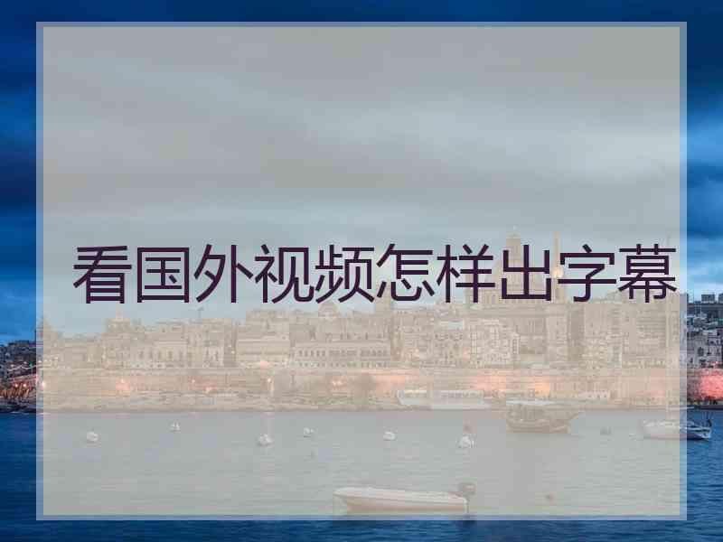 看国外视频怎样出字幕