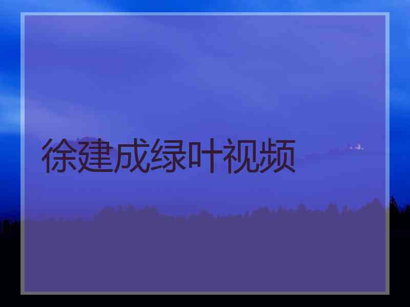 徐建成绿叶视频