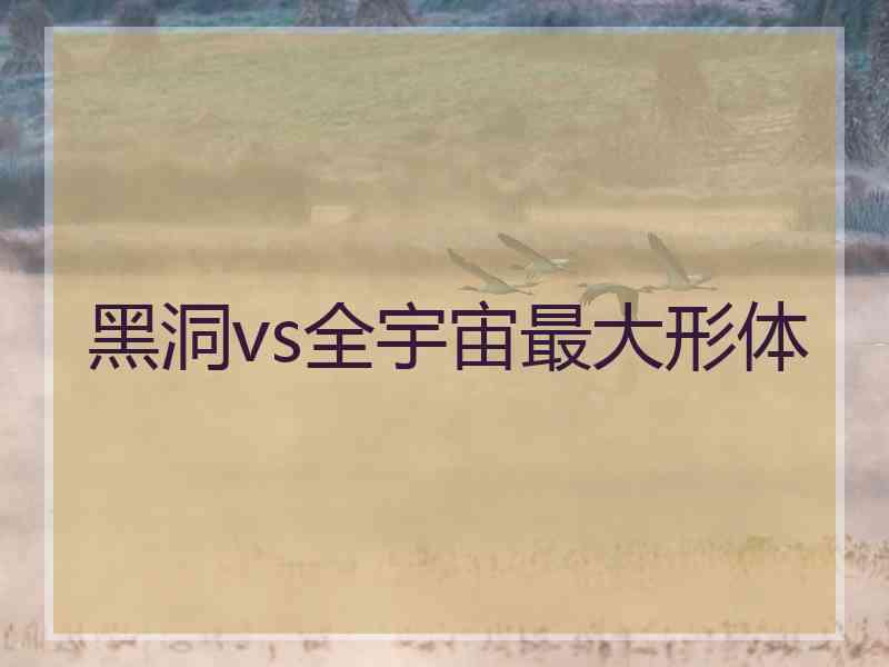 黑洞vs全宇宙最大形体