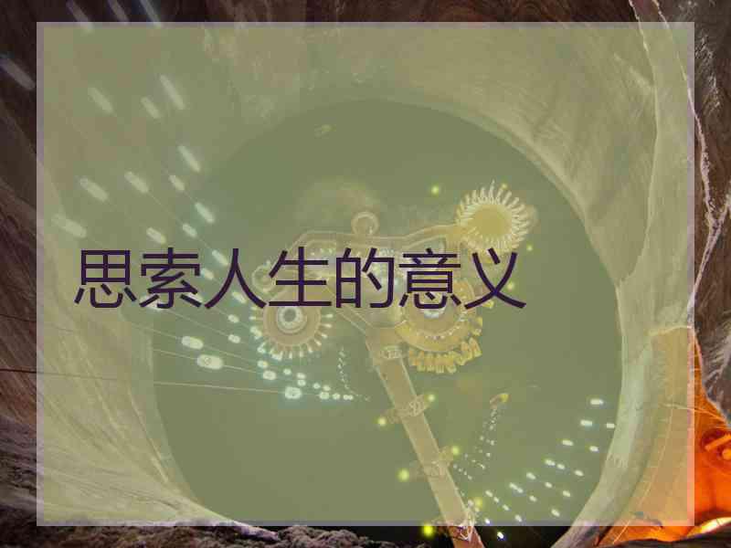 思索人生的意义