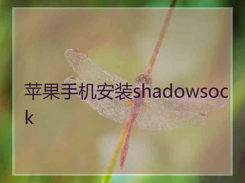 苹果手机安装shadowsock