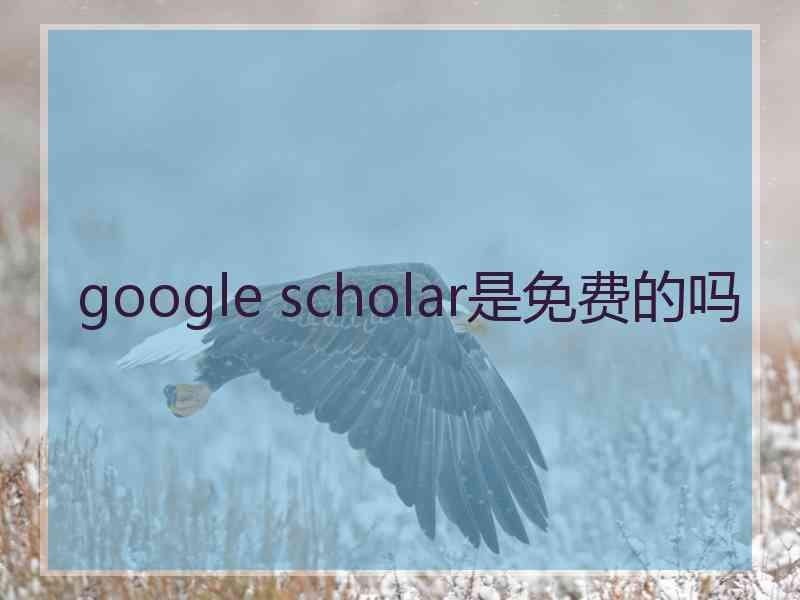 google scholar是免费的吗