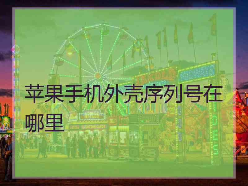 苹果手机外壳序列号在哪里