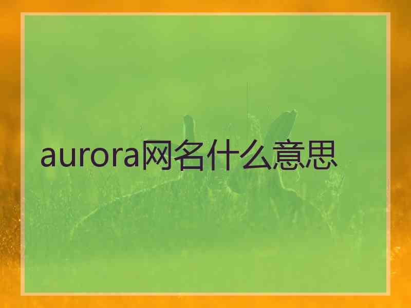 aurora网名什么意思