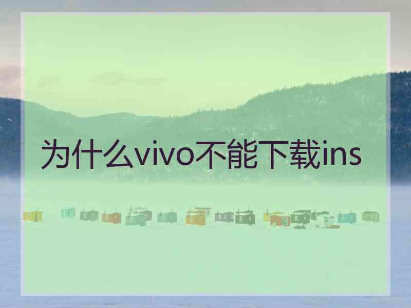 为什么vivo不能下载ins