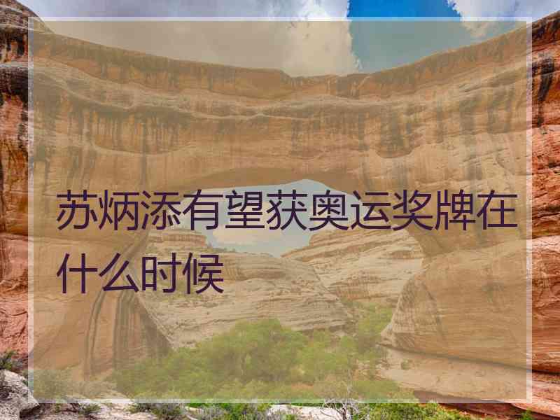 苏炳添有望获奥运奖牌在什么时候