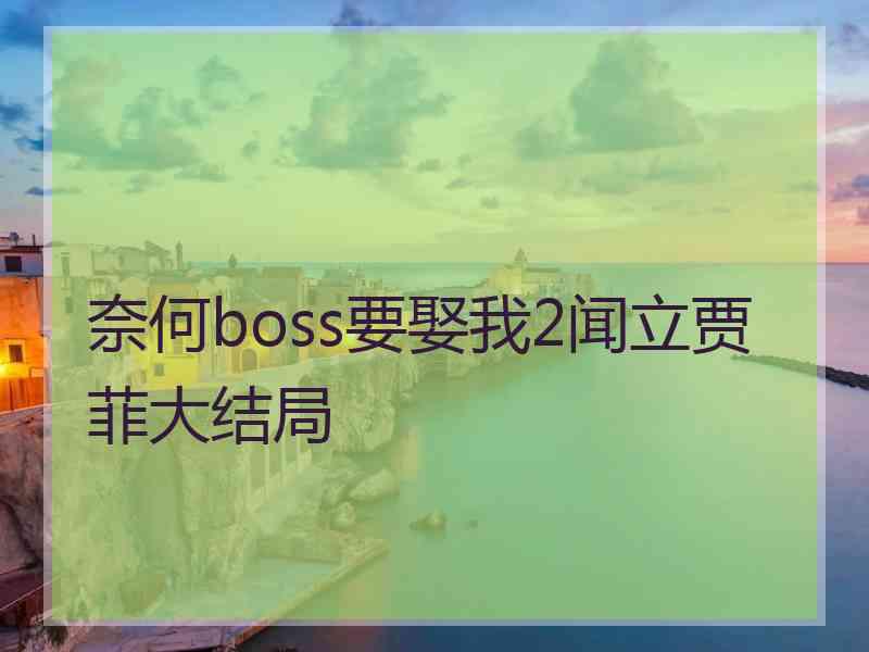 奈何boss要娶我2闻立贾菲大结局